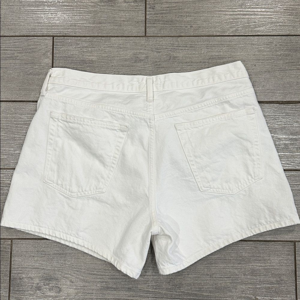 Agolde Parker Long White Denim Jean Shorts Size 31 (12) New! - Picture 12 of 15